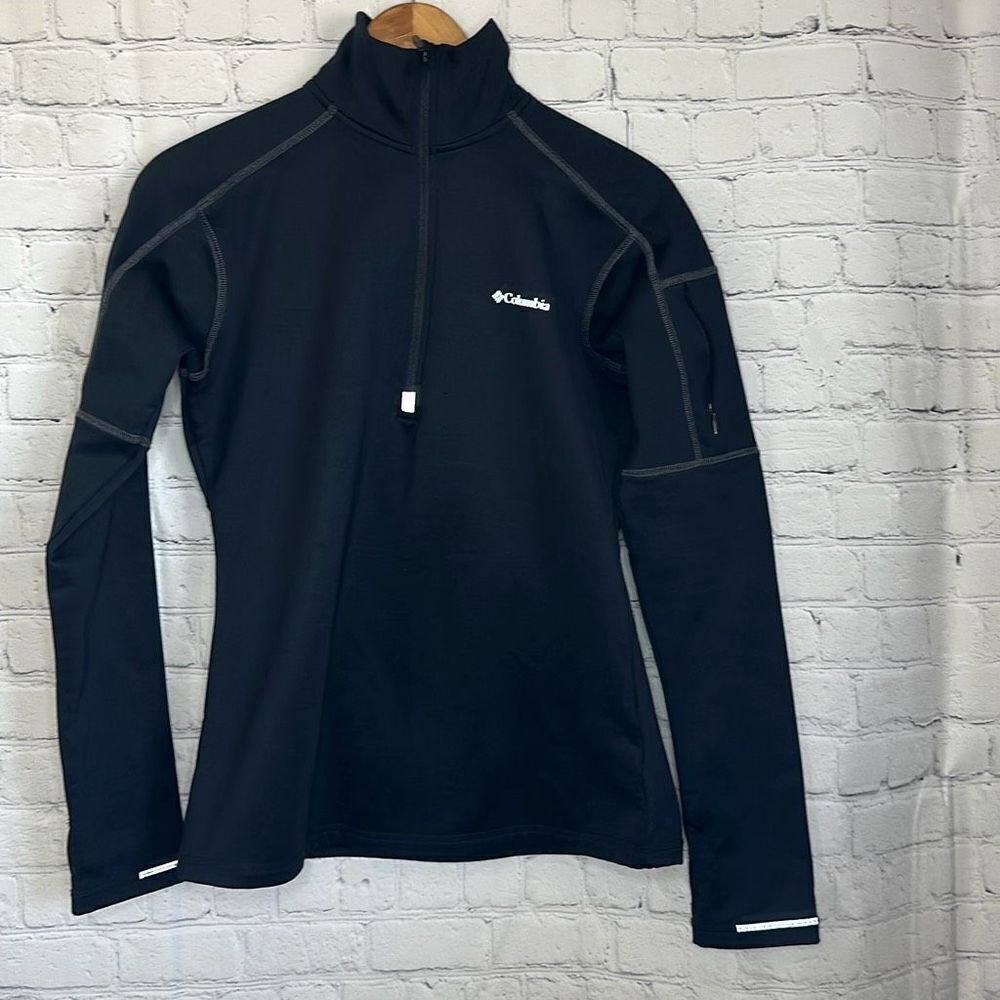 Columbia Womens Black Long Sleeve Athletic Shirt size small S Omni Wick Cycling